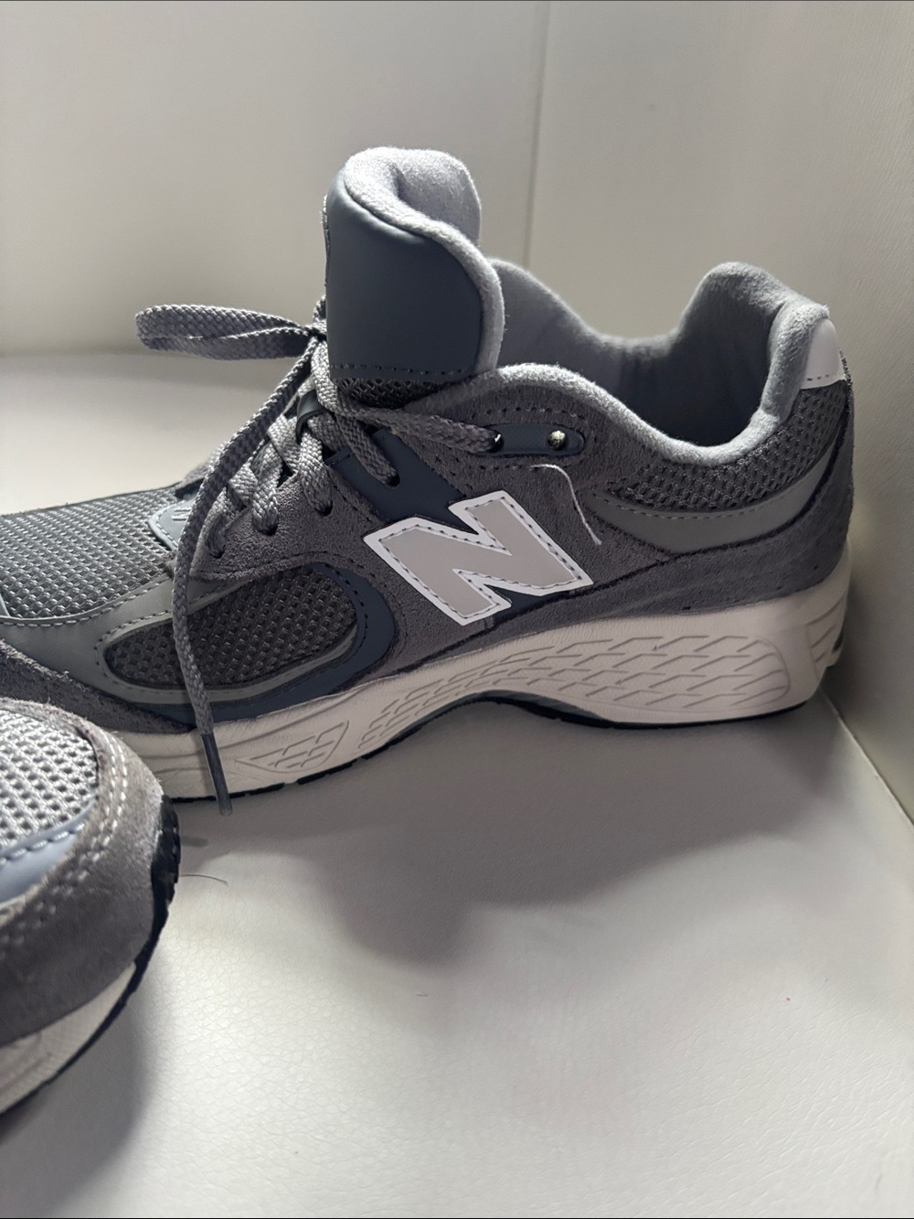 New Balance Kids Grey Mesh & Suede Sneaker - Picture 7 of 9